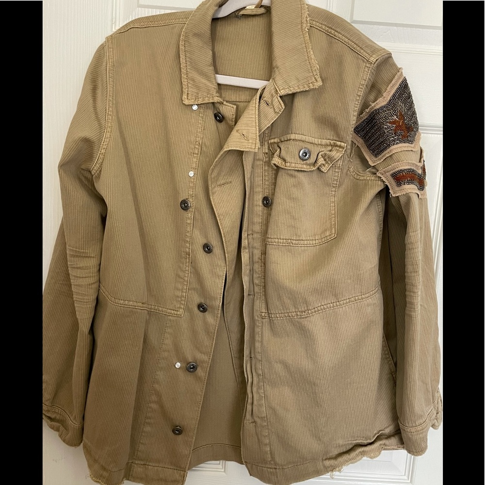 Free People shacket military style size S jacket with side pockets